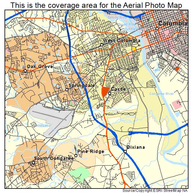 Cayce, SC location map 