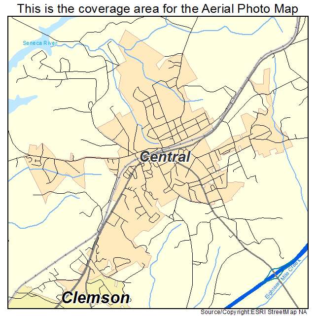 Central, SC location map 