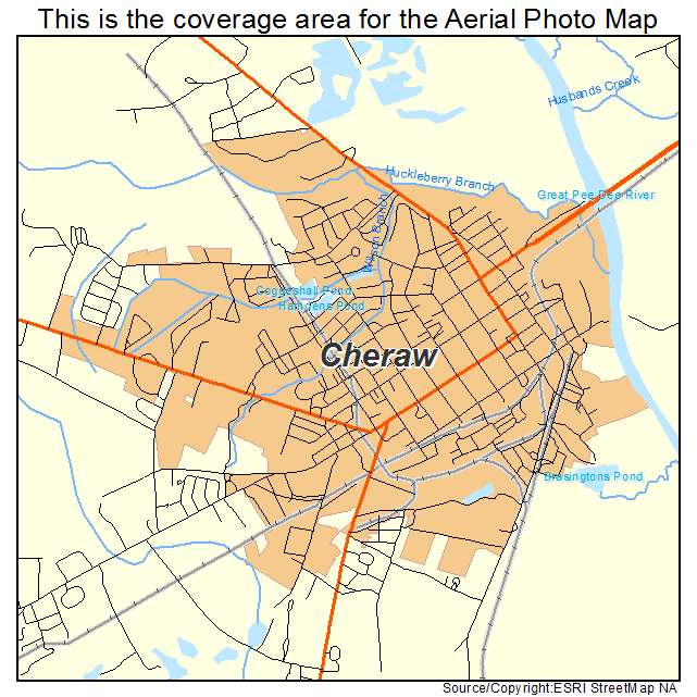Cheraw, SC location map 