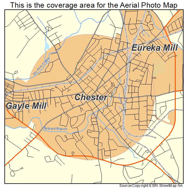 Chester, SC location map 