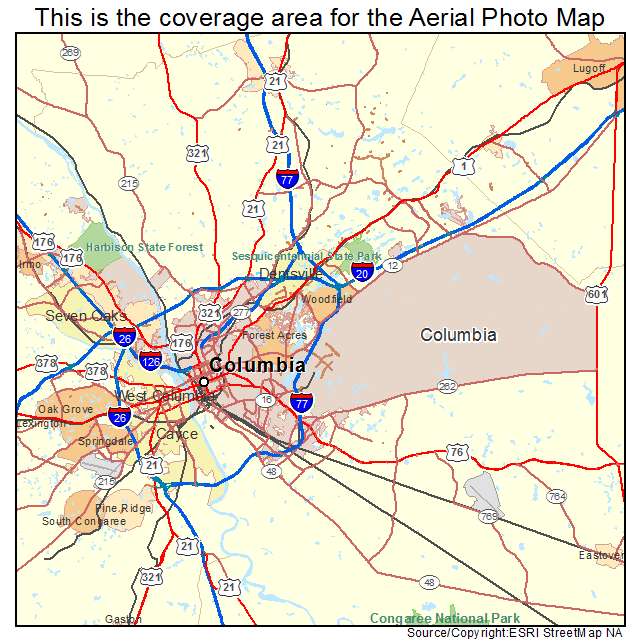 Columbia, SC location map 