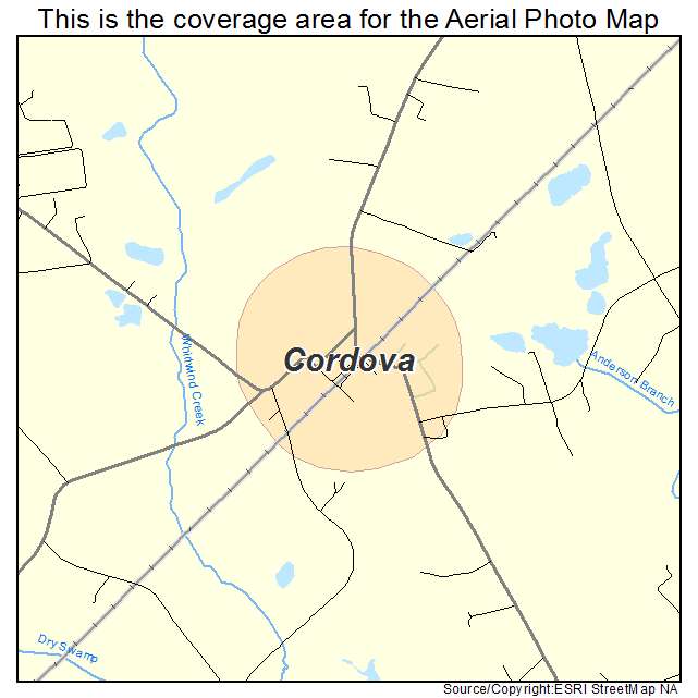Cordova, SC location map 