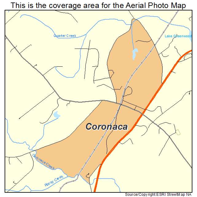 Coronaca, SC location map 
