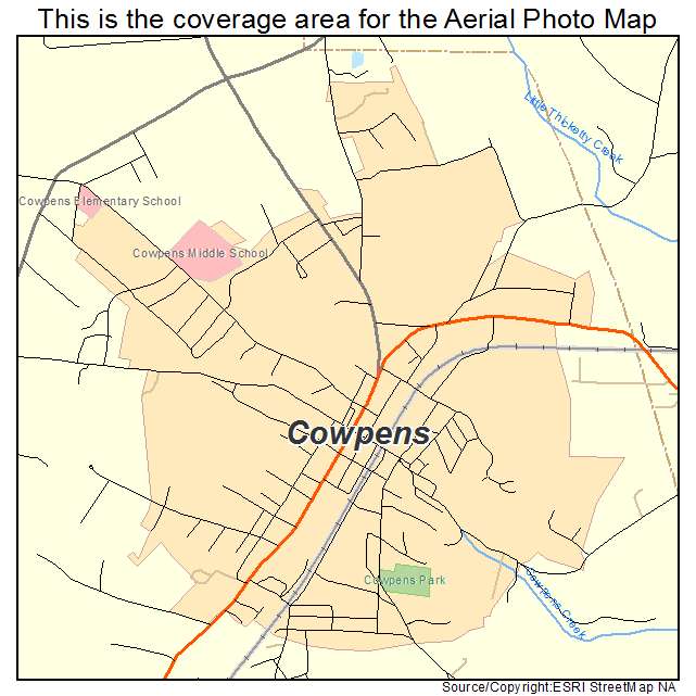 Cowpens, SC location map 