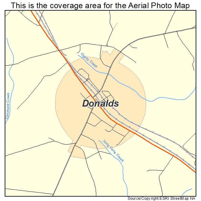 Donalds, SC location map 