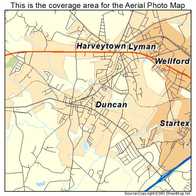 Duncan, SC location map 