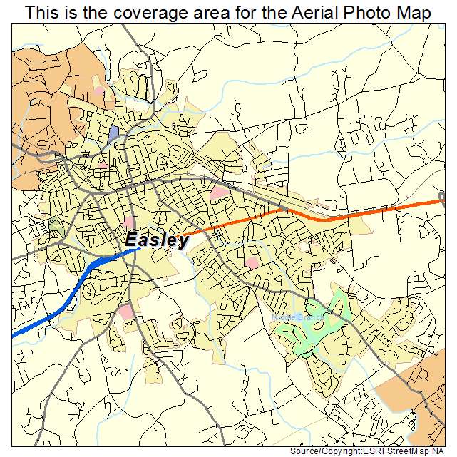 Easley, SC location map 