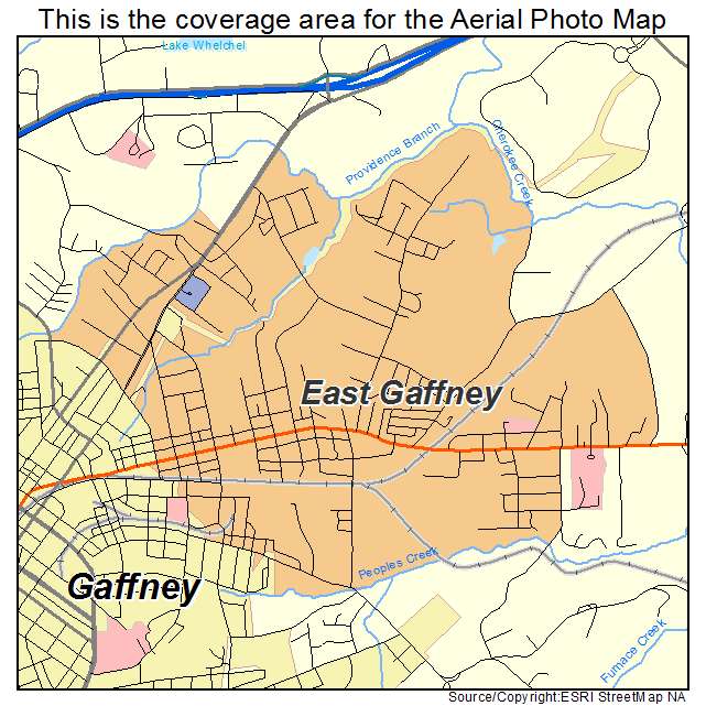 East Gaffney, SC location map 