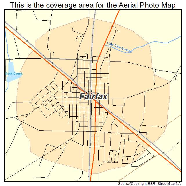 Fairfax, SC location map 