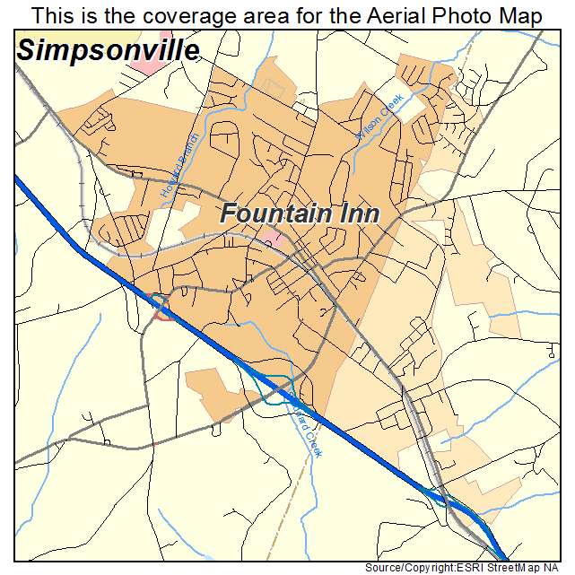 Fountain Inn, SC location map 