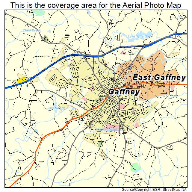 Gaffney, SC location map 
