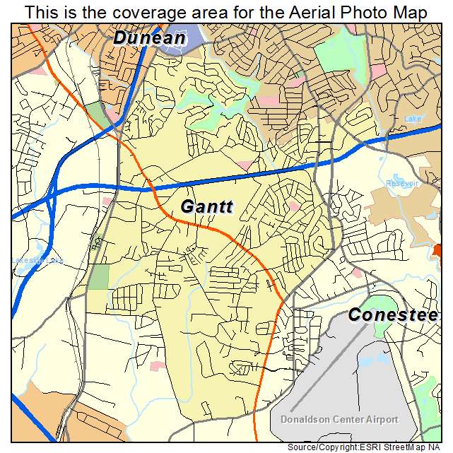 Gantt, SC location map 