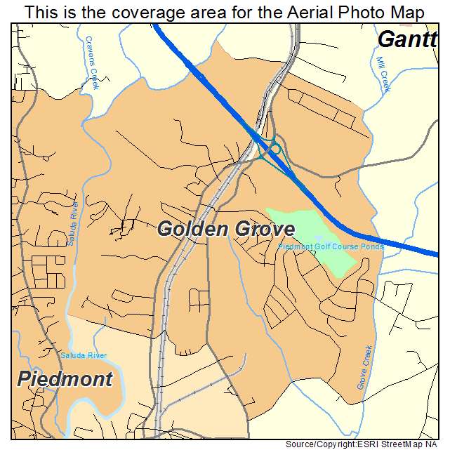 Golden Grove, SC location map 