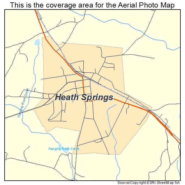Heath Springs, SC location map 