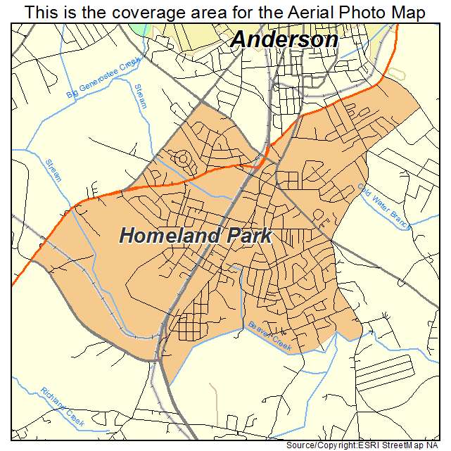 Homeland Park, SC location map 