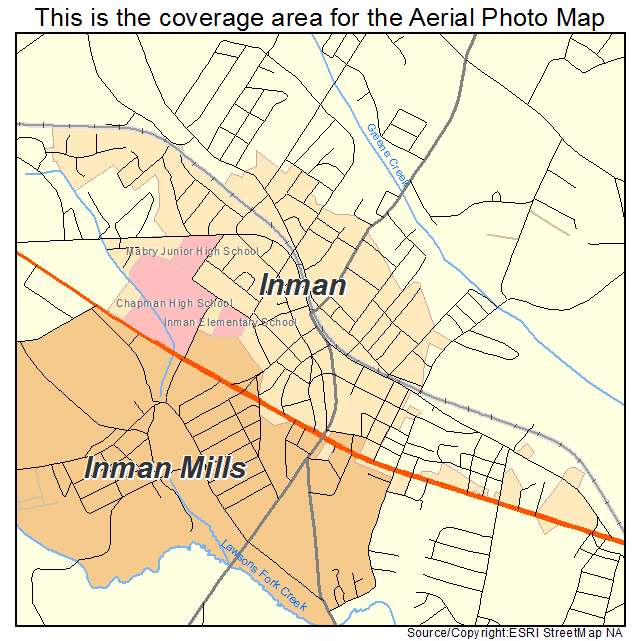 Inman, SC location map 