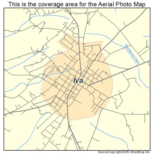 Iva, SC location map 