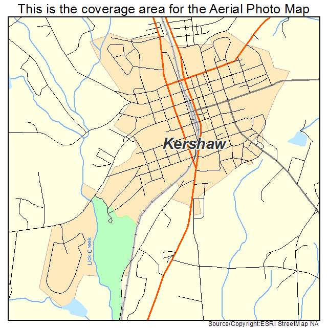 Kershaw, SC location map 