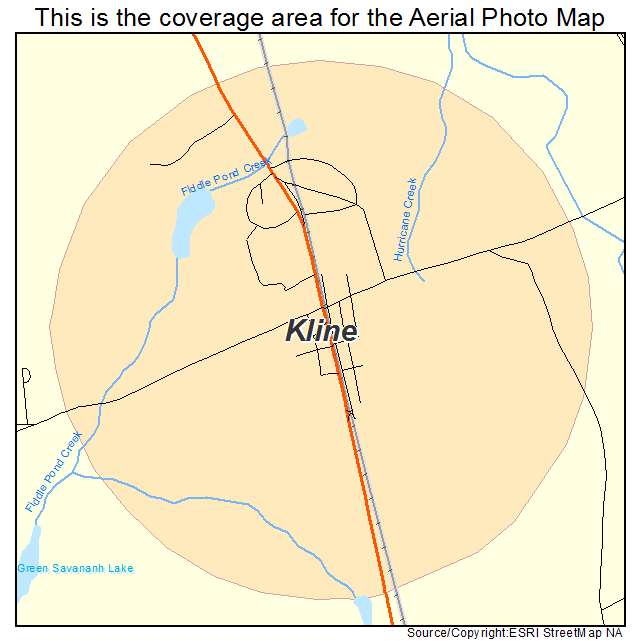 Kline, SC location map 