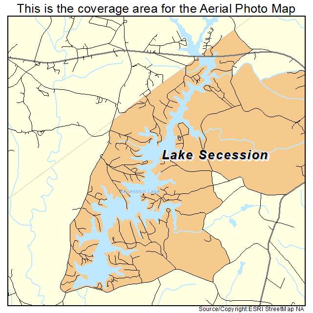 Lake Secession, SC location map 