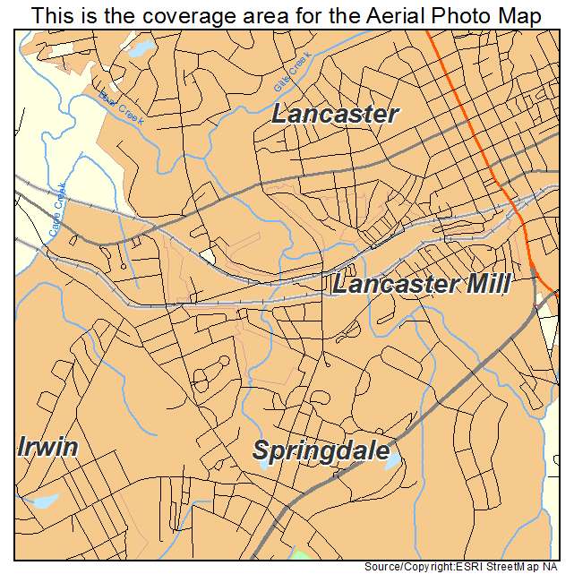 Lancaster Mill, SC location map 