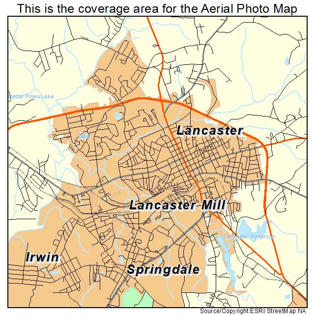 Lancaster, SC location map 