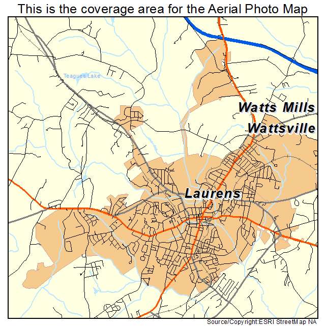 Laurens, SC location map 