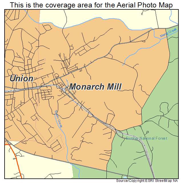 Monarch Mill, SC location map 