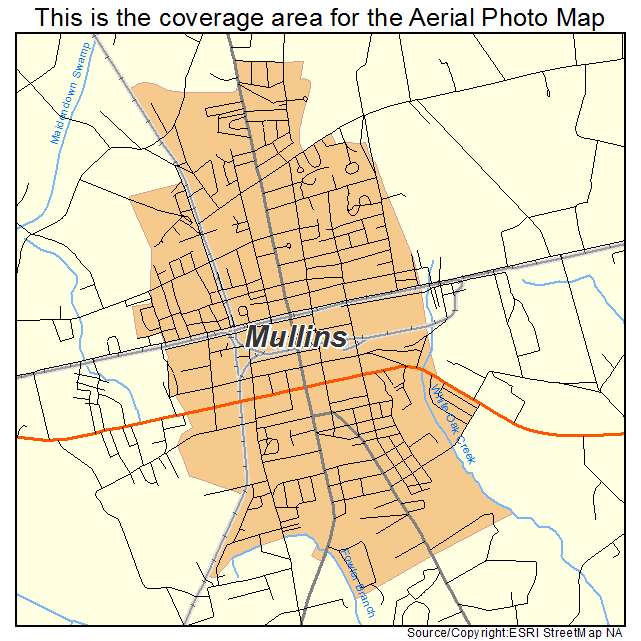 Mullins, SC location map 