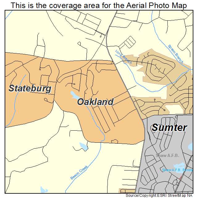 Oakland, SC location map 