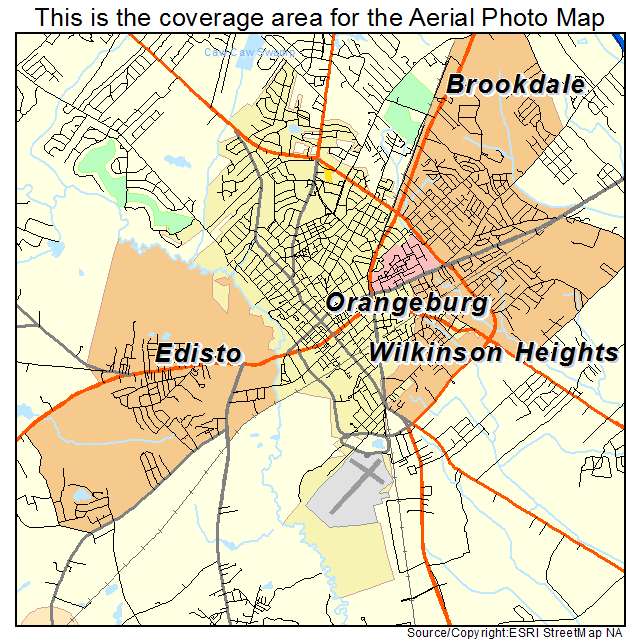 Orangeburg, SC location map 