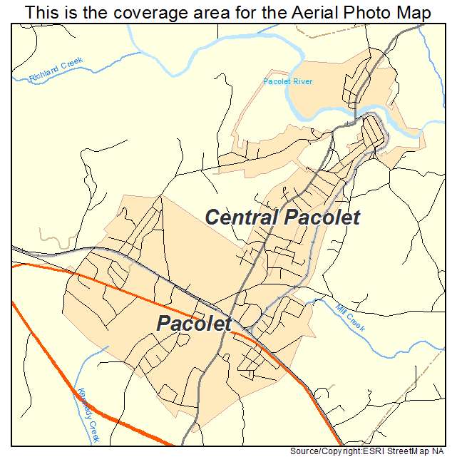 Pacolet, SC location map 