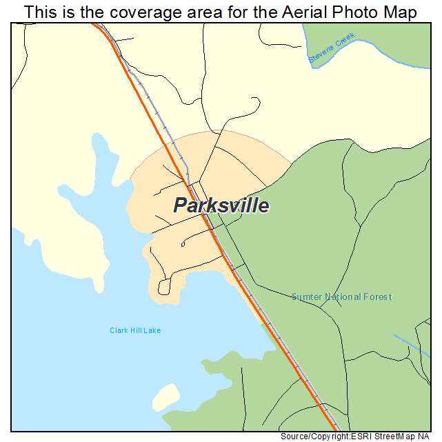 Parksville, SC location map 