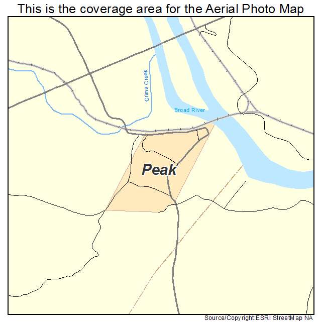 Peak, SC location map 