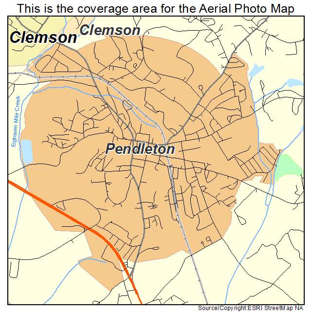 Pendleton, SC location map 