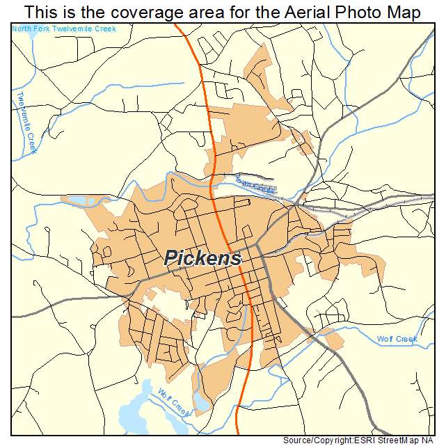 Pickens, SC location map 