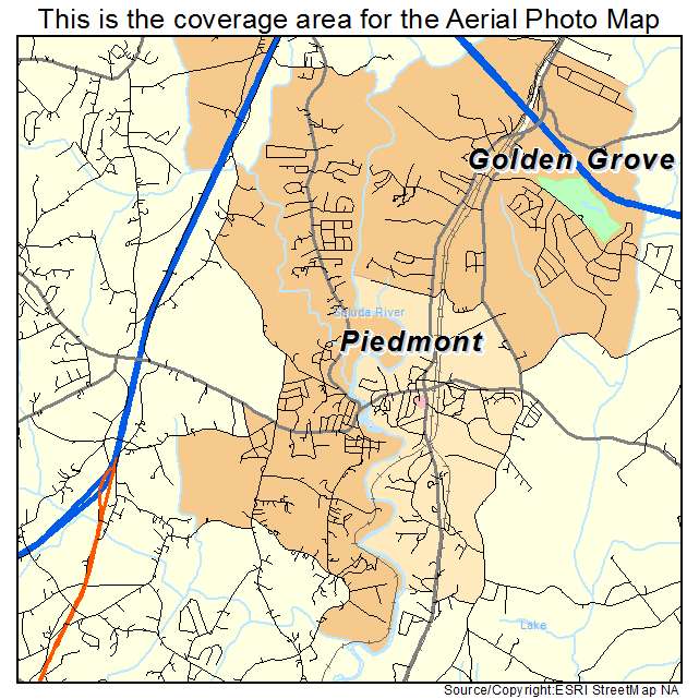 Piedmont, SC location map 