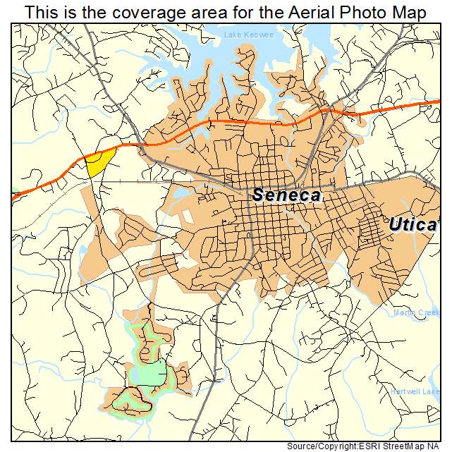 Aerial Photography Map of Seneca, SC South Carolina
