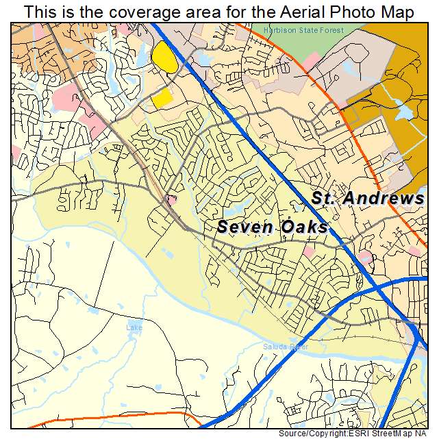 Seven Oaks, SC location map 