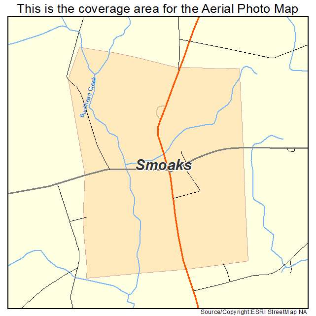 Smoaks, SC location map 
