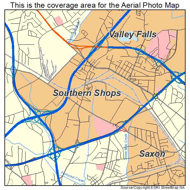 Southern Shops, SC location map 