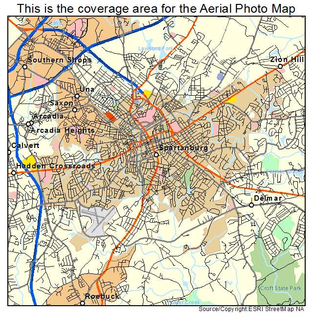 Spartanburg, SC location map 