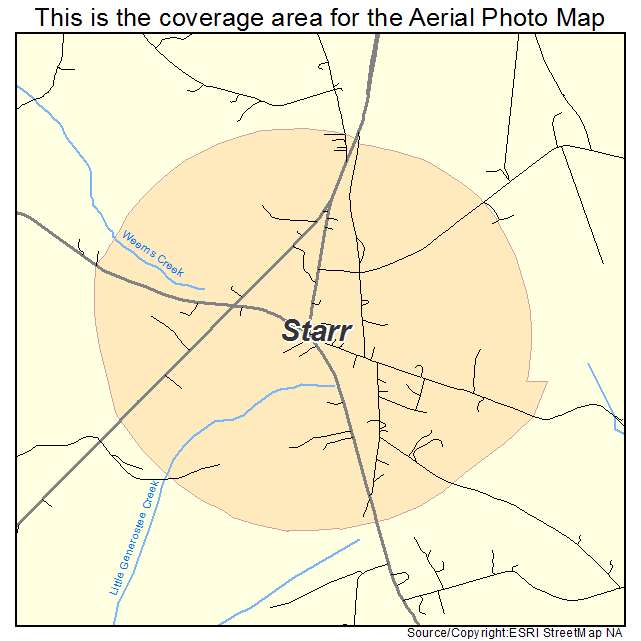 Starr, SC location map 