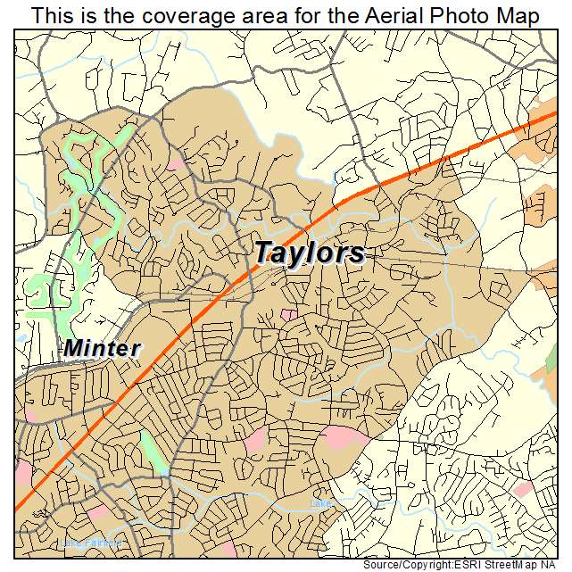 Taylors, SC location map 