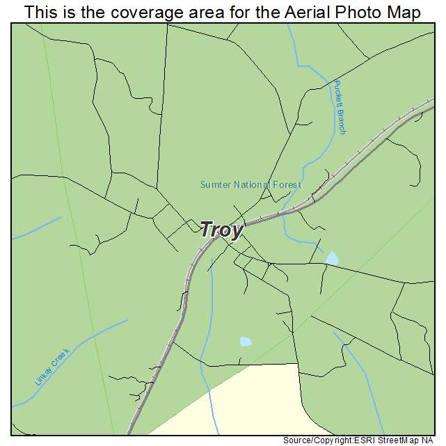 Troy, SC location map 
