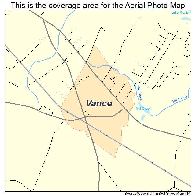 Vance, SC location map 
