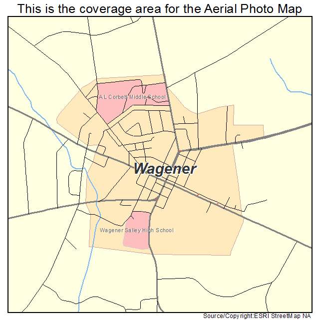 Wagener, SC location map 