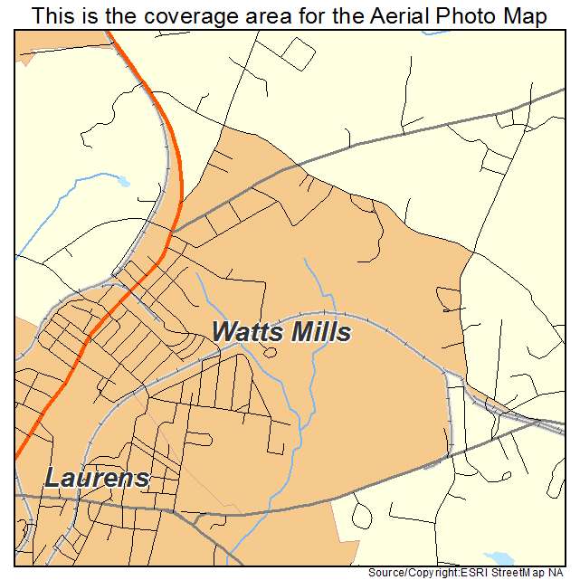 Watts Mills, SC location map 