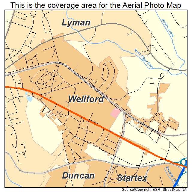 Wellford, SC location map 