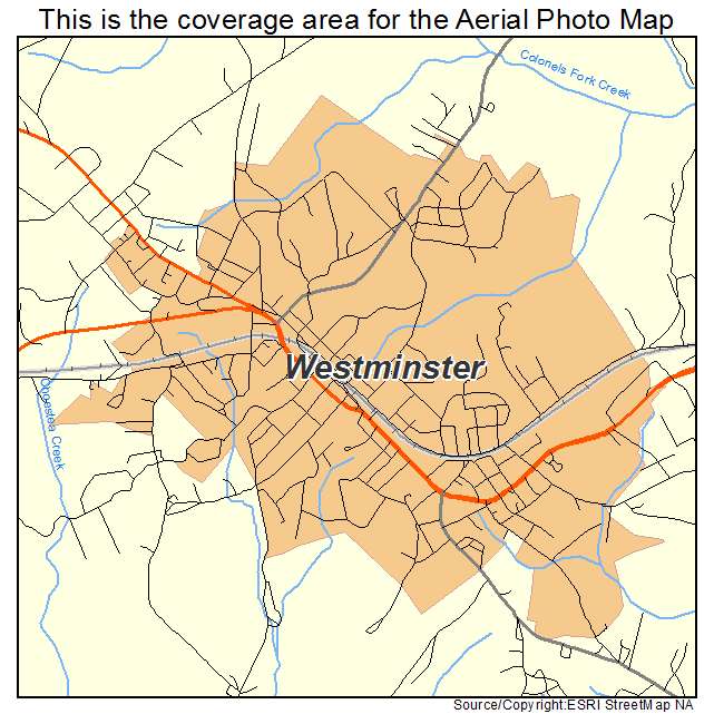 Westminster, SC location map 